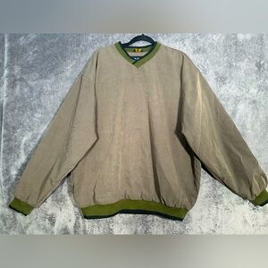 Sun Mountain Men' X Large V-Neck Golf Wind Jacket Green Performance Outerwear